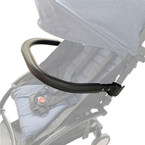 Barras de parachoques de silla de paseo. Apoyabrazos de silicona negro Adecuado para cochecito Baby Yoyo/Bee. (Negro-Silicona)
