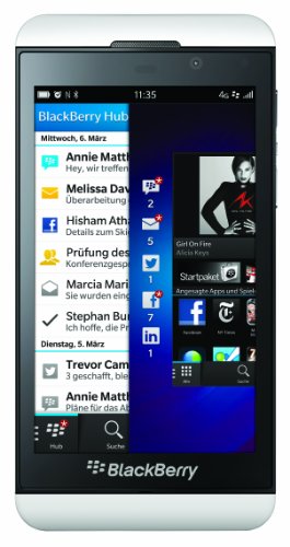 BlackBerry Z10 4G LTE - Móvil Libre Blackberry (Pantalla 4.2", cámara 8 MP, 16 GB, 1.5 GHz, 2 GB RAM), Blanco [Importado]