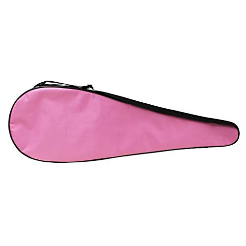 Bolsa de transporte para raqueta de tenis, ligera, acolchada, ajustable, bolsa de hombro individual rosa