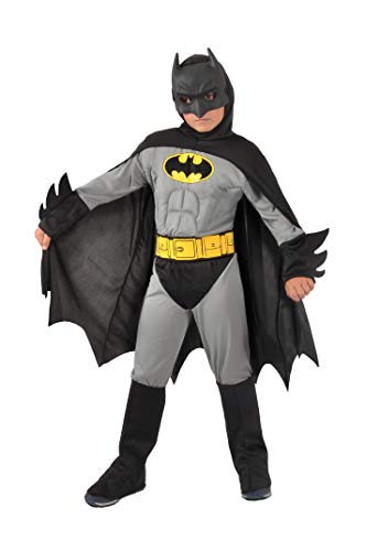 Ciao-Batman Classic Costume Bambino Originale DC Comics (Taglia 3-4 Anni) con muscoli pettorali imbottiti Disfraces, Color Gris/Negro, (11701.3-4)
