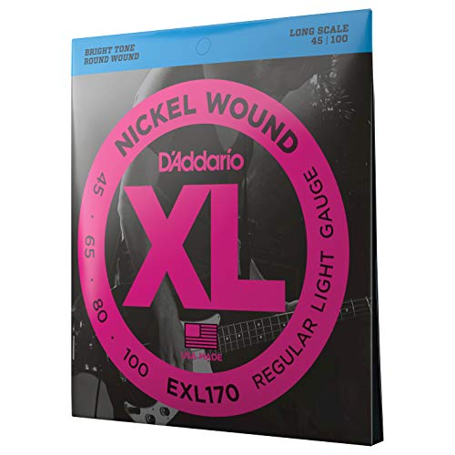 D'Addario EXL170 - Juego de cuerdas para bajo eléctrico de níquel.045 - .100