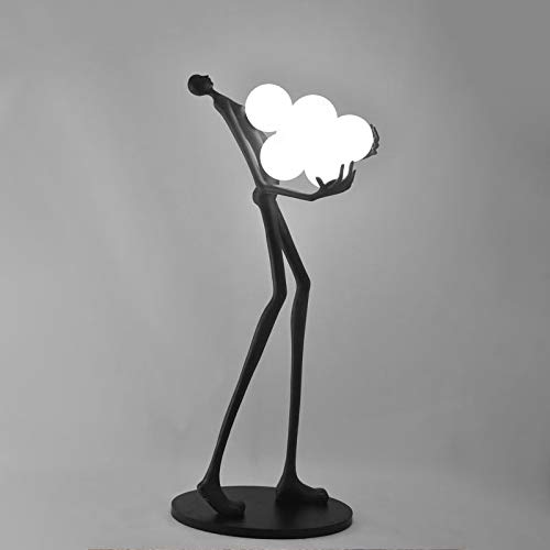 HLIGHT Lámpara de pie Escultura Modelo Humano para la Sala de la Oficina de Ventas Suave Decoración Galería de Arte Centro Comercial del Hotel Salón Creativa Sentado Decoración,C