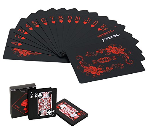 Joyoldelf Barajas de Cartas, Baraja Poker con Diseño de Rosa y Respaldo de Flores, Trucos de Magia Clásica - Tarjetas de PVC Súper Impermeables