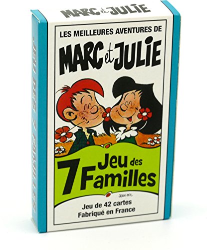 Juego de cartas de las 7 familias "Les Meilleures Aventures de Marc et Julie" en francés