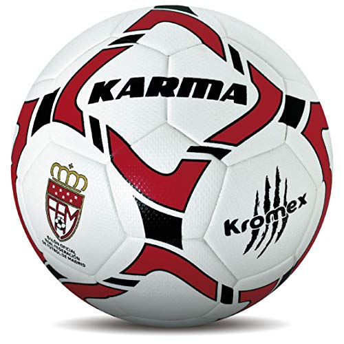 KROMEX Balón Fútbol Karma. Oficial R.F.F.M. (Blanco, 5)