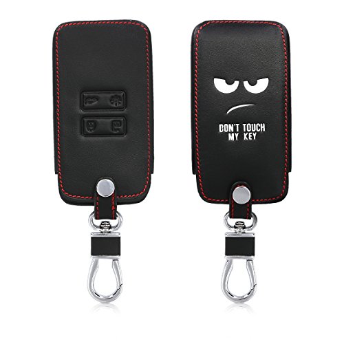 kwmobile Funda Compatible con Llave Smart Key de 4 Botones para Coche Renault (Solamente Keyless Go) - Cubierta de Cuero sintético - Case para Mando y Control de Auto Don't Touch my Key