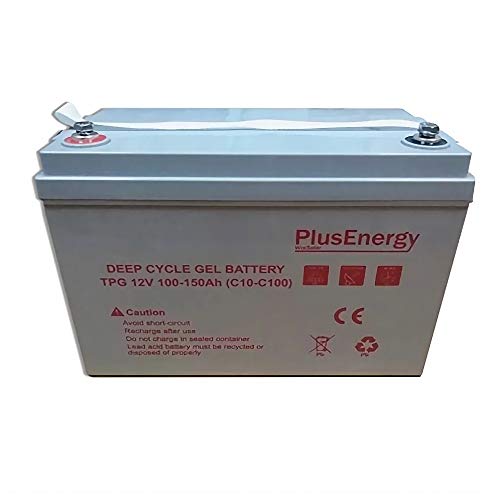 PlusEnergy Bateria GEL12V TPG150AH 100Ah (C10) 150Ah(C100) Ideal para Autocaravana,Caravana,Barco y instalación Solar