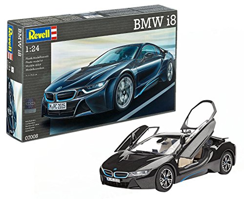 Revell- BMW i8 Maqueta Coche, Color Negro (07008)