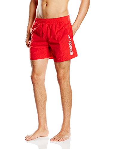 Speedo Scope - Bañador de natación para hombre, color rojo/blanco, talla M