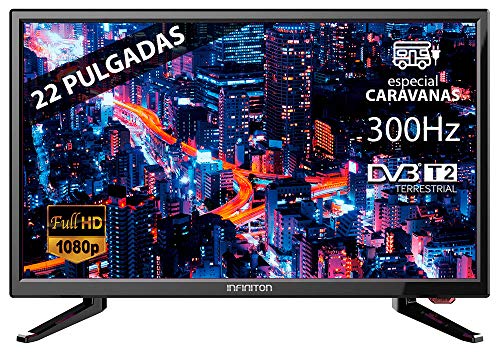 TV LED 22" INFINITON Full HD (Especial 12V Caravana) Reproductor y Grabador USB,1 x HDMI, Modo Hotel