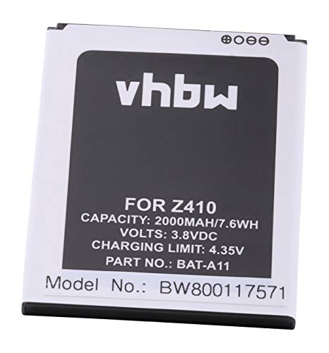 vhbw Li-Ion batería 2000mAh (3.8V) para móvil Smartphone teléfono como Acer BAT-A11(1ICP5/51/62), KT.0010K.007