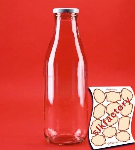 8 botellas vacías de vidrio 1000 botellas de leche ml de slkfactory