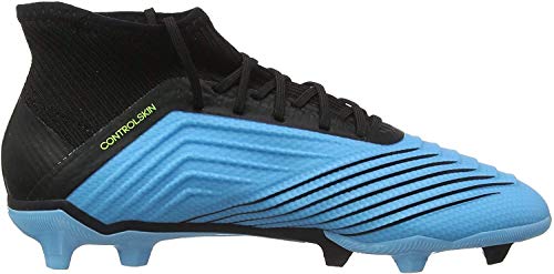 adidas Predator 19.1 FG, Zapatillas de Fútbol para Niños, Turquesa (Bright Cyan/Core Black/Solar Yellow 0), 37 1/3 EU