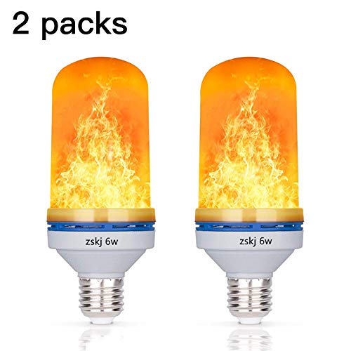 Bombilla de la llama del LED, Lámpara de llama E27, luz parpadeante, 6W con 4 modos bombilla de efecto