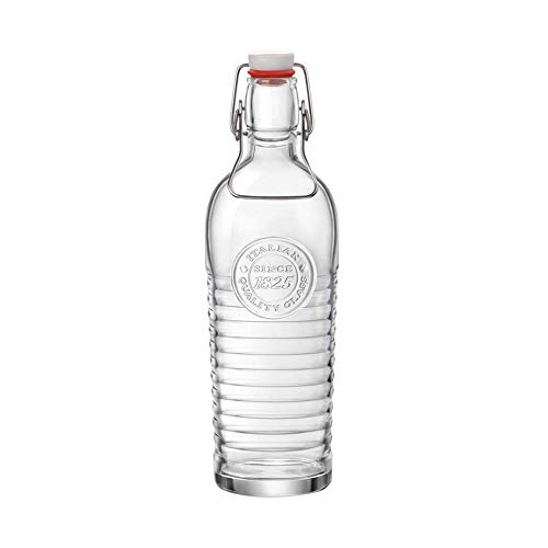 Bormioli Rocco 0035022 Botella 1.2L Transparente Jarra, cántaro y Botella - jarras, cántaros y Botellas (Botella, Transparente, Vidrio, Alrededor, Tapa abatible, Italia)