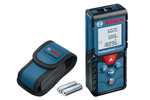 Bosch Professional Medidor láser de distancia GLM 40 (función de memoria, máx. distancia: 40 m, 2 pilas de 1,5 V, funda)