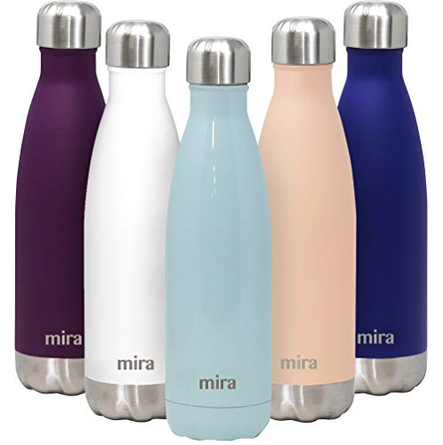 Botella MIRA Antiderrame y Forma de Refresco | Bebida Fría 24 Horas/Caliente 12 (500 ml (17 oz), Azul Perla)