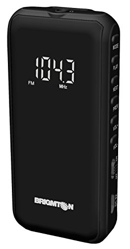 Brigmton BT-124-N Personal Digital Negro - Radio (Personal, Digital, FM, 87-108 MHz, 3,5 mm, Negro)