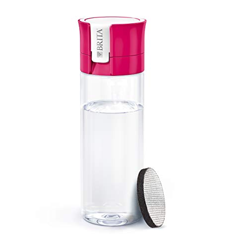 BRITA Vital Filtro Tecnología MicroDisc, Óptimo Sabor para Disfrutar en Cualquier Lugar, Botella de Agua sin BPA, Tritan, 0.6 Litros, Rosa
