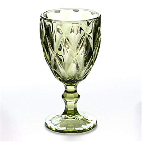 Copa de vino tallada ZRR para boda, fiesta, copa de vino tinto vintage, Rombo verde, 240 ml