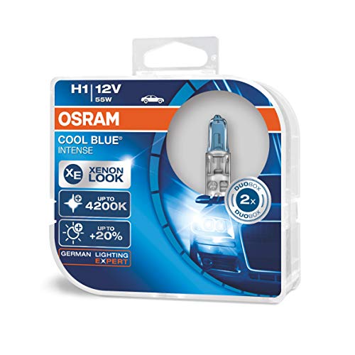 Osram OCBI1-DUO Cool Blue Intense Lámpara Halógena de Faros H1, 12V, 55W, 2 Unidades