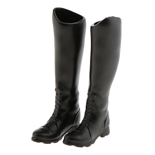 perfeclan 1/6 Escala Zapatos Negros De Botas Largas para Mujer para Juguetes Calientes De 12 '' Figura Phicen #A