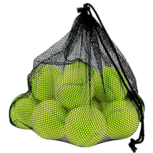 Philonext 12 PCS pelotas de tenis con bolsa de malla de transporte, bolas de tenis sin presión bolas de práctica jugando con mascotas deportes bolas de cubo para el transporte fácil