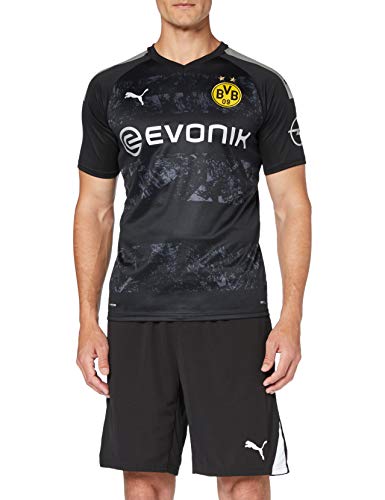 PUMA 2a Equipación 19/20 Borussia Dortmund Replica con Evonik Opel Logo Maillot, Hombre, Black, M