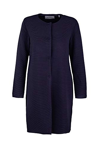 Rich & Royal - Abrigo de manga larga y cuello redondo con botones de presión, color azul oscuro azul oscuro S