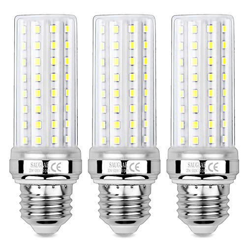 Sauglae Bombillas LED de Maíz de 20W, Bombillas Incandescentes Equivalente de 150W, Blanco Frío de 6000K, 2000 lm, Bombillas de Tornillo Edison E27, 3 Piezas