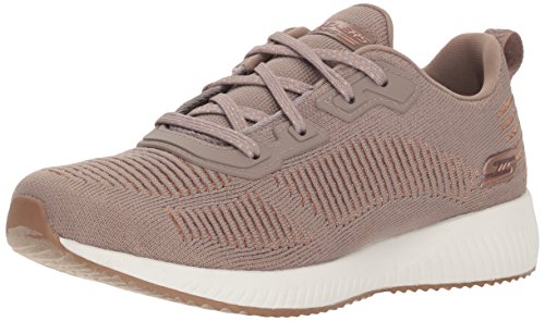 Skechers Women's Bobs Squad-Glam League Trainers, Beige (Taupe Engineered Knit/Rose Gold Trim Tpe), 6 UK (39 EU)