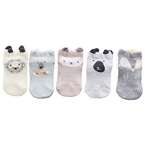 Smart Buyers 09 - Juego de 5 calcetines para bebé para niños y niñas (0-36 meses) Coral claro, rosa claro, limón, gris, menta 0-6 meses