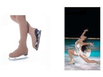 STD SKATES Medias Cubre Botas para Patines de Patinaje Artistico en Microfibra 3D DEN 50 Color Caramelo. Cintura Baja - Figure Skating Over The Boots Tights (4-6, Caramelo)
