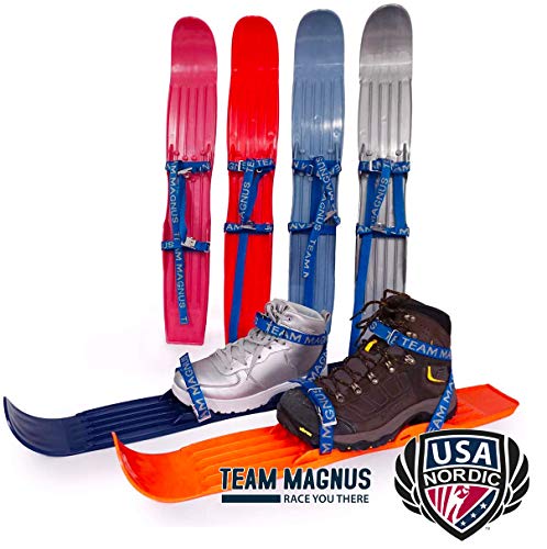 TEAM MAGNUS Esquís para niños para Entrenamiento y Habilidades Tal como los USA la Federación nórdica y de Saltos de esquí de EE. UU. - para Todo Zapato/Bota - Edades 3-Adolescentes (Naranja)