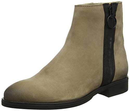 Tommy Hilfiger Tommy Jeans Zip Flat Boot, Botines para Mujer, Tiger's Eye Gez, 39 EU