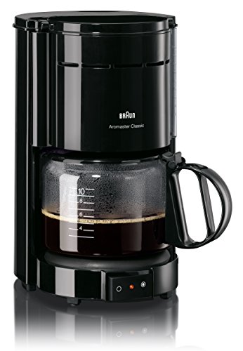 Braun 0X13211003 Cafetera de goteo independiente, 1000 W, 1.2 L, 10 cups, 20 dB, acero inoxidable, negro