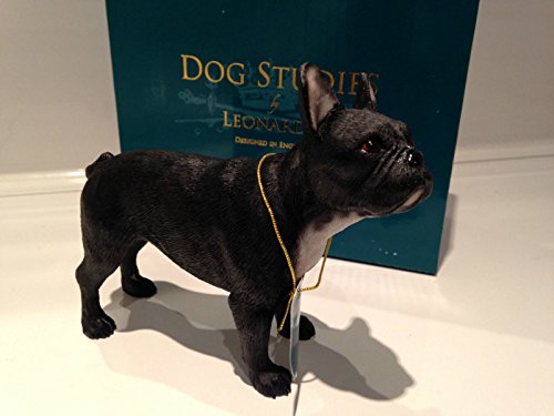 Bulldog francés decorativo del ornamento del perro casero Figurita (Blanco y Negro)