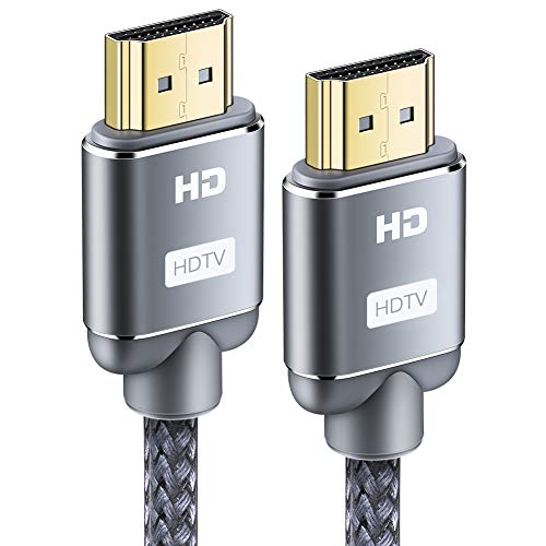 Cable HDMI 7,5Metros - Snowkids Cable HDMI de Alta Velocidad en Nylon Trenzado Compatible con 3D/Retorno de Audio - Cable HDMI para BLU-Ray/Xbox/Xbox 360/PS3/PS4/Ultra HD TV/Pantalla - Gris