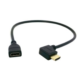 chenyang Izquierda en ángulo de 90 Grados Conector HDMI 1.4 con Ethernet y 3D Tipo A Macho a A Hembra Cable de extensión de 0,5 m