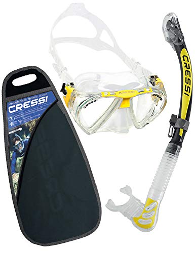 Cressi C/Set Penta + Alpha/ud Pack de Snorkel, Unisex, Transparente/Amarillo, Talla Única