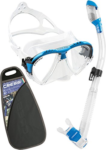 Cressi Tauchset Schnorchelset Matrix Dry Elite (Made in Italy) Kit de Snorkeling con máscara y Tubo, Unisex, Azul