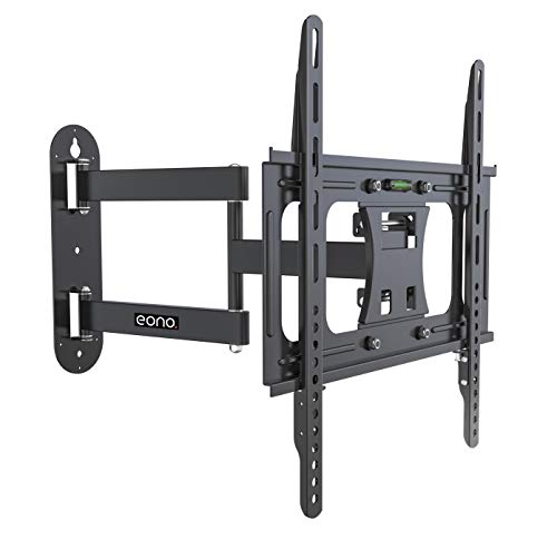 Eono Essential 23"-55" Double Arm Tilt & Swivel TV Wall Mount Bracket with Built-In Spirit Level for LED, LCD, 3D, Curved, Plasma, Flat Screen Televisions - Super Strong 30kg Weight Capacity