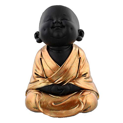 JULIANA COLLECTION Figura de Buda de bebé con meditación, Pintada en Oro Rosa
