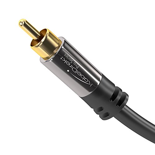 KabelDirekt 1m Cable RCA Coaxial, (Audio Estéreo Digital, 1 Conector RCA Macho a 1 Conector RCA Macho, Cable Subwoofer, para Cine en casa, Alta fidelidad), Pro Series