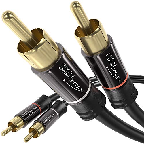 KabelDirekt 1m Cable RCA Coaxial, (Audio Estéreo Digital, 2 Conector RCA Macho a 2 Conectores RCA Macho, Cable Subwoofer, para cine en casa, alta fidelidad), PRO Series