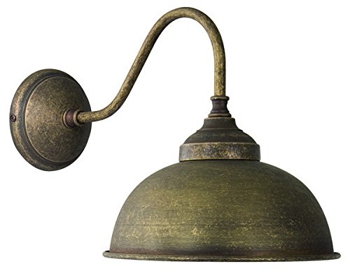 Luz de pared en la campana de bronce antiguo-pulido, de estilo vintage