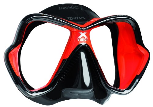 Mares X-Vision LiquidSkin - Máscara de buceo, schwarz/rot/schwarz