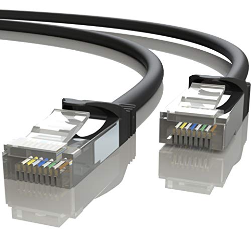 Mr. Tronic 15m Cable de Red Ethernet Latiguillo | CAT7, SFTP, CCA, RJ45 (15 Metros, Negro)