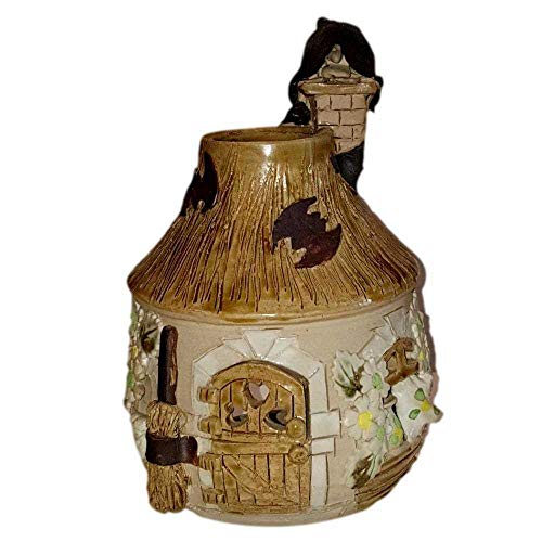 Pixieland - Portavelas de cerámica hecho a mano, diseño de casa de brujas