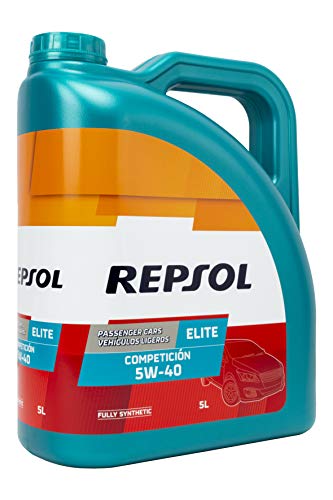 Repsol RP141L55 Elite Competición 5W-40 Aceite de Motor para Coche, Transparente, 5L